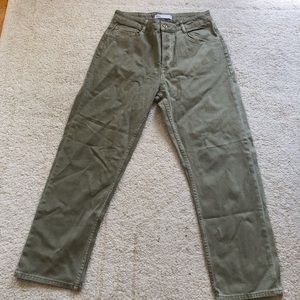 Zara straight leg army green jeans